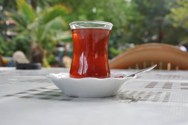 istock Turkish tea in traditional glass on the table 2154249734