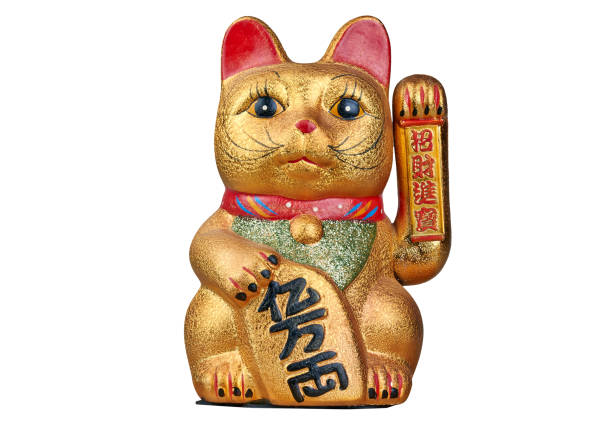 istock Asian Lucky Cat from front and isolated on white 2154251524
