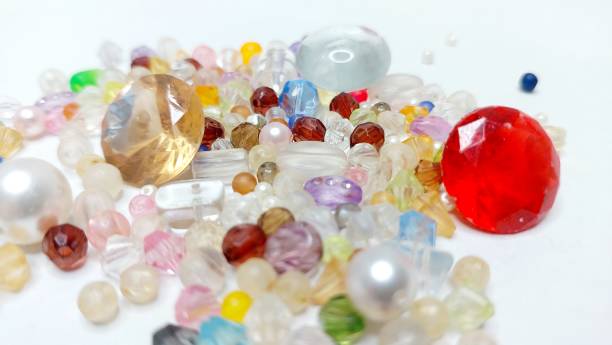 istock Stones of different colors beads close-up 2154255925
