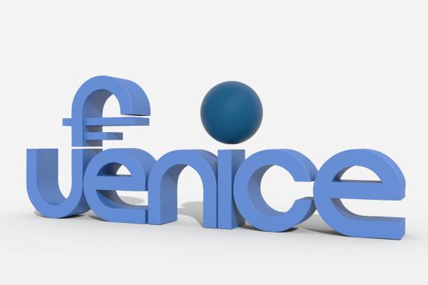 istock VENICE text with Venetian gondola symbol 2154257167