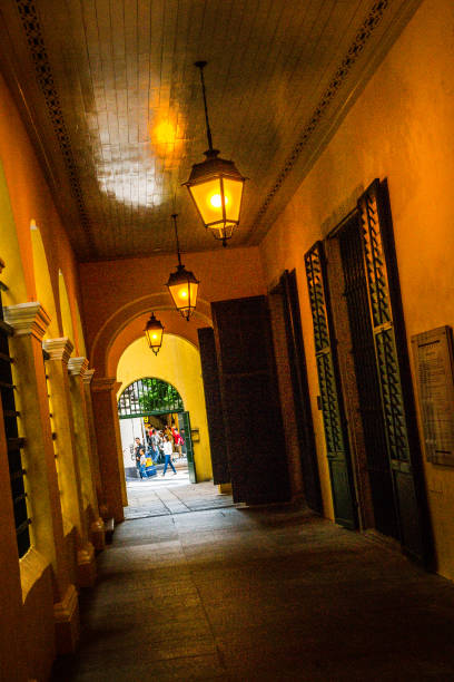 istock a dark corridor with a lamp at St Dominic's Church in Macau 2154257749