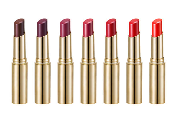 Set of lipsticks isolated on white background