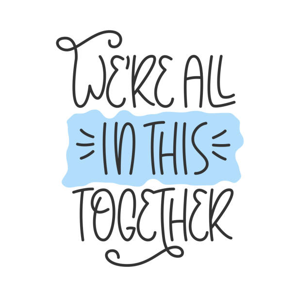 istock We Are All in This Together Phrase. Cute Vector Hand Lettering. Family, Friends, Teamwork Theme. 2154266762