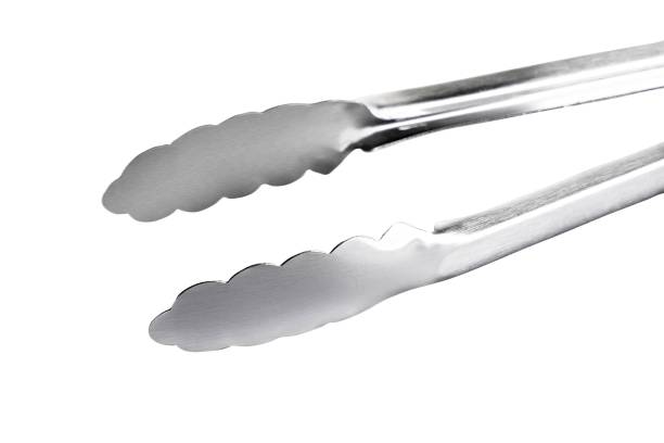 istock Barbecue and grill tongs tool on White Background 2154267288