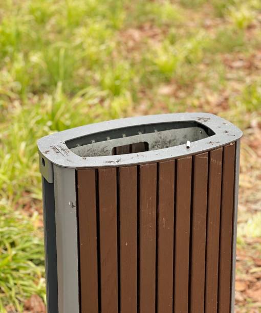 istock Close-up of Eco-Friendly Park Trash Bin 2154269930