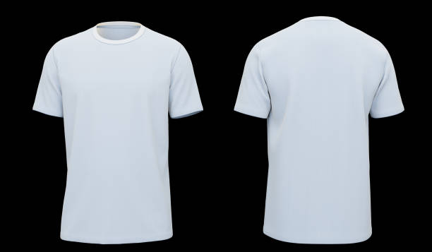 istock Front and back white t-shirt mockup, cut out - 3d illustration 2154271459