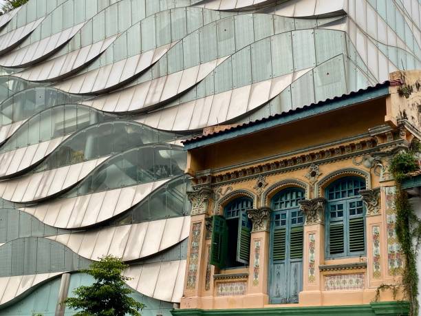 istock Singapore - little India - modern architecture vs old architecture 2154272435