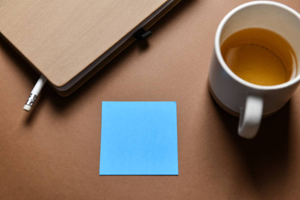 The Path to Creativity - Blue Note, White Pencil, Empty Pages, and a Cup of Coffe