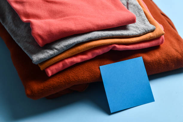 Contrasting Colors of Blue Note and folded T-Shirts