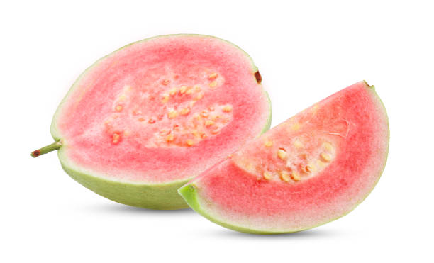 istock pink guava isolated on white background 2154287595