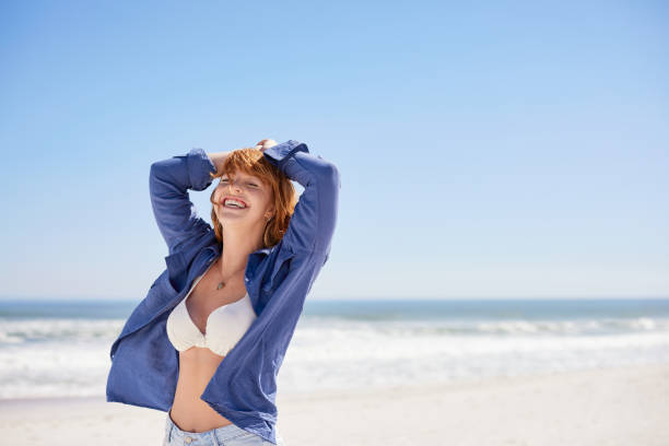 istock Carefree and freedom at beach 2154293857