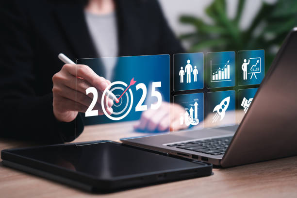 istock Business target, Goal setting 2025 concept, Businesswomen set business goal plan, Development management to achieve goals and success ,Planning, opportunity, challenge, Plans and Visions for Next Year 2154295362