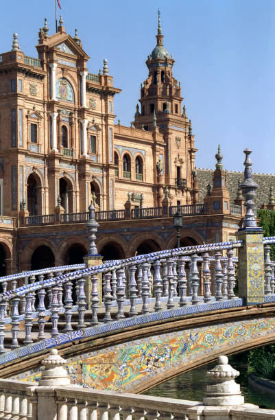majolica railing of a small bridge