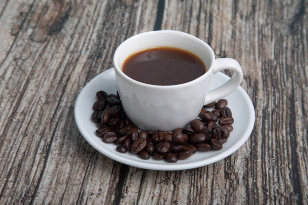 morning coffee with coffee beans