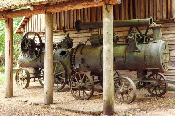 Vintage railroad locomotive at Klondike Gold Rush National Historical Park, Alaska, USA.