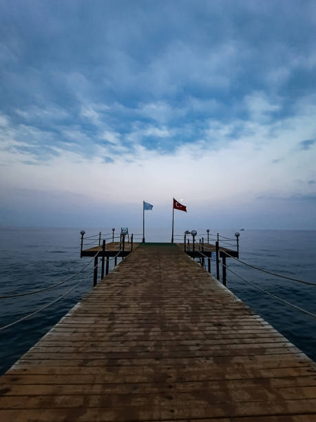 istock Wooden bridge on the seashore 2154312008
