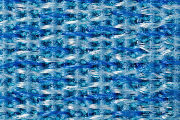 Closeup of blue textured fabric for design purpose