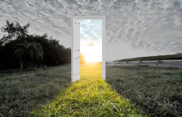 istock Open door on the meadow 2154315799