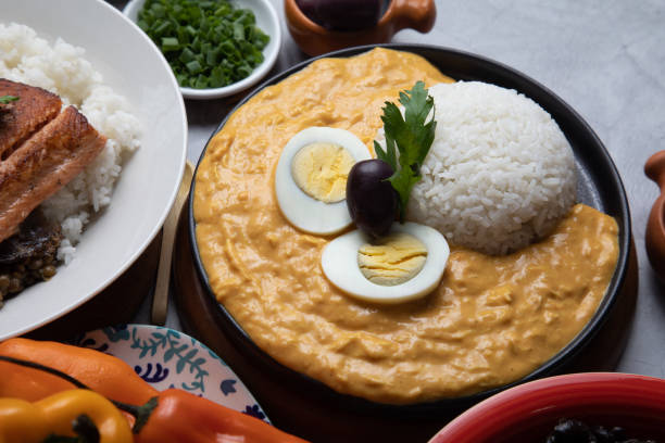 Aji de gallina chicken cream plate lunch dish peru peruvian food