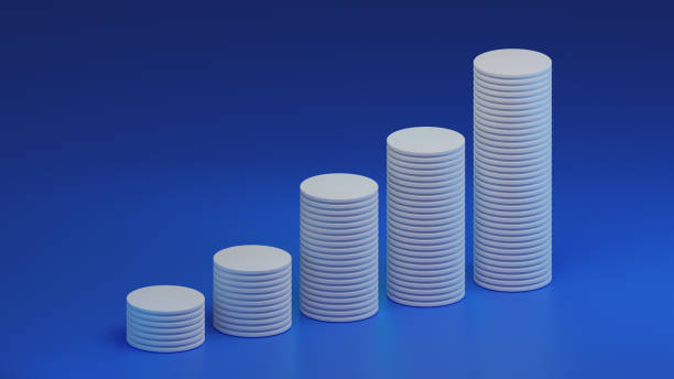 istock 3d rendered chart in blue colors on a neutral background. 2154317440