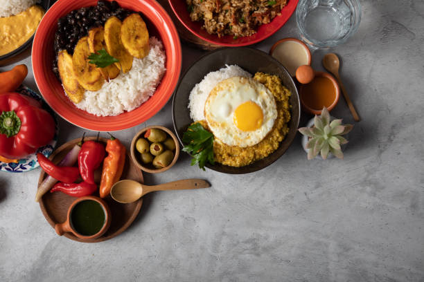 istock Buffet table full of lunch assorted dishes Peru Peruvian food 2154317638