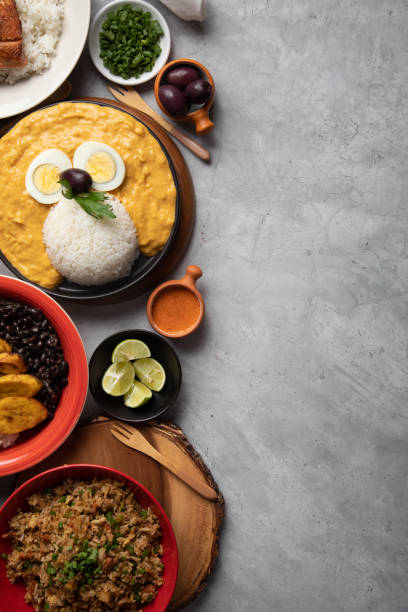 istock Buffet table full of lunch assorted dishes Peru Peruvian food 2154318392
