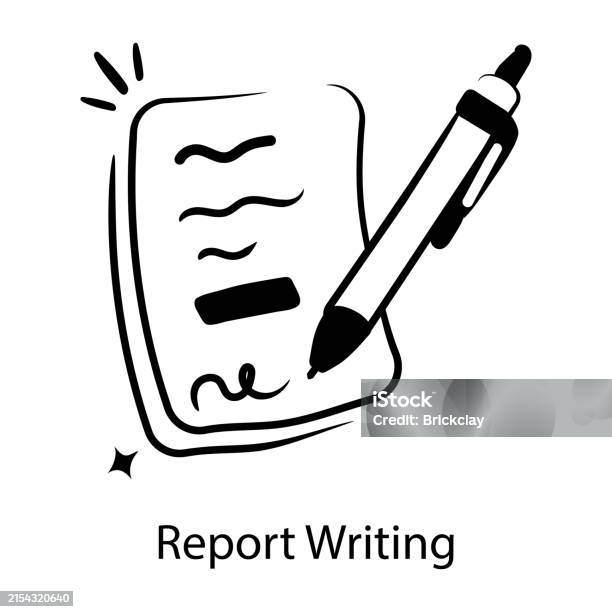 Report Writing Thumbnail Report Writing Stock Illustration - Download Image Now - Article ...