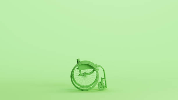 istock Green mint wheelchair mobility assistance disability awareness physical transportation background side view 2154320817