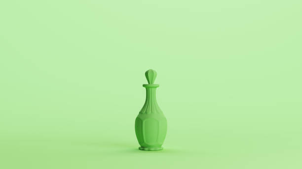 istock Green mint decanter vintage bottle drinks spirits container object background 2154321277