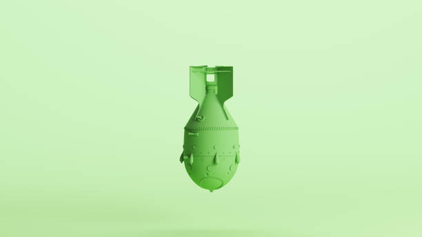 istock Green atomic bomb nuke thermonuclear warhead soft tones mint background 2154321955