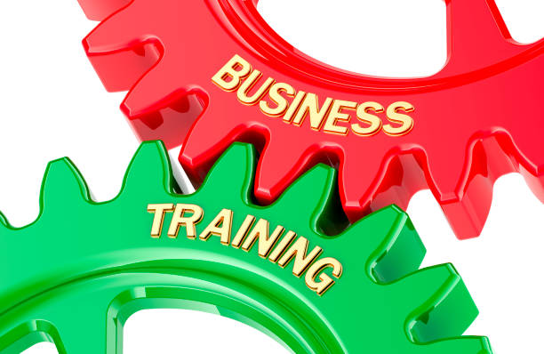 istock Business Training concept with colored gearwheels. 3D rendering 2154322161