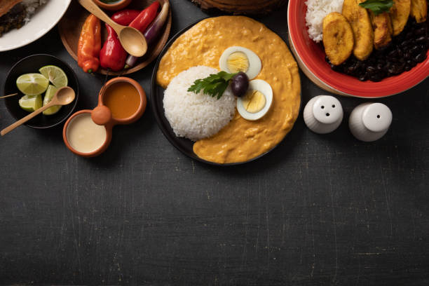 istock Buffet table full of lunch assorted dishes Peru Peruvian food 2154322323
