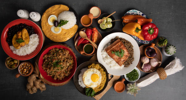 istock Buffet table full of lunch assorted dishes Peru Peruvian food 2154323570