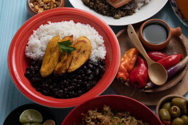 istock Buffet table full of lunch assorted dishes Peru Peruvian food 2154324101