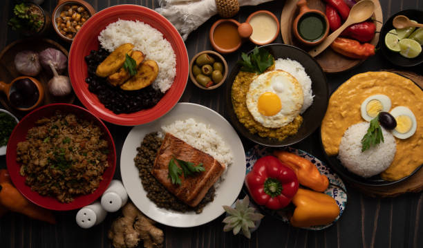 istock Buffet table full of lunch assorted dishes Peru Peruvian food 2154324419