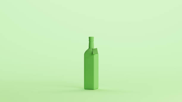 istock Green square bottle label container olive oil bottle soft tones mint background 2154324569