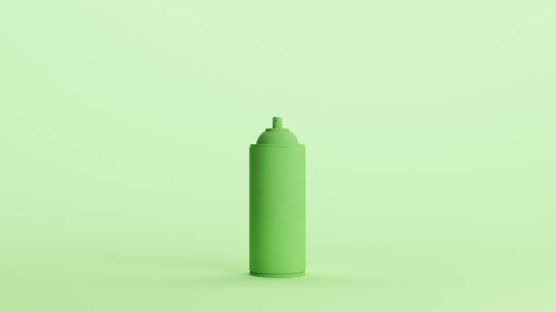 istock Green paint aerosol spray can pressurized container valve mint background 2154324920