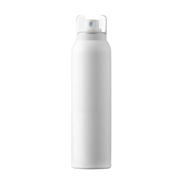 istock Blank packaging white roll-on bottle for deodorant product design mock-up on white background, Blank white aluminum spray can 2154325420