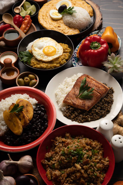 istock Buffet table full of lunch assorted dishes Peru Peruvian food 2154325426