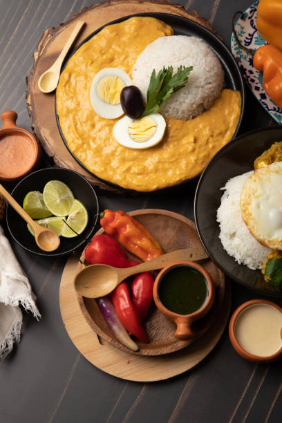 istock Buffet table full of lunch assorted dishes Peru Peruvian food 2154325433