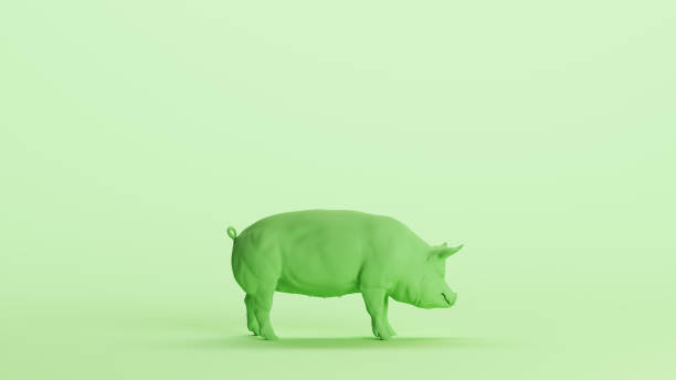 istock Green pig piggy hog pork sculpt soft tones mint background 2154325503