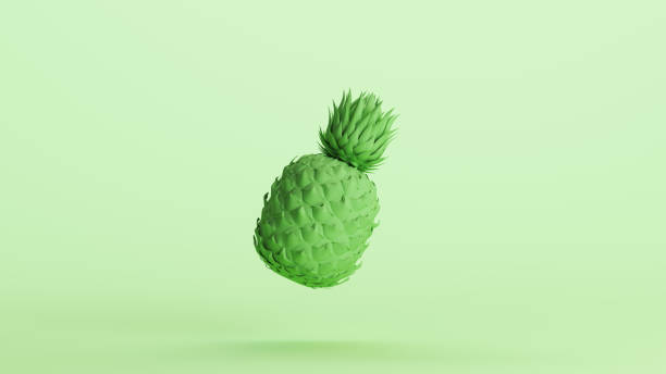 istock Green pineapple tropical fruit edible plant soft tones mint background 2154326656