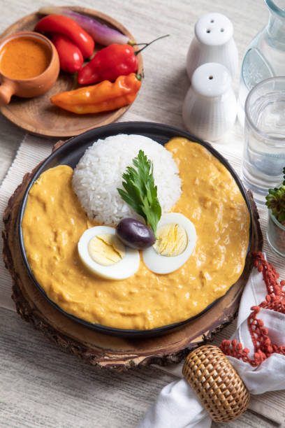 Aji de gallina chicken cream plate lunch dish peru peruvian food