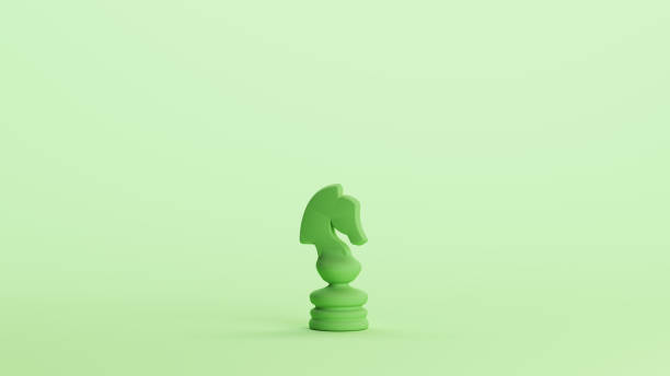 istock Green chess piece knight strategy game competition challenge mint background 2154331429