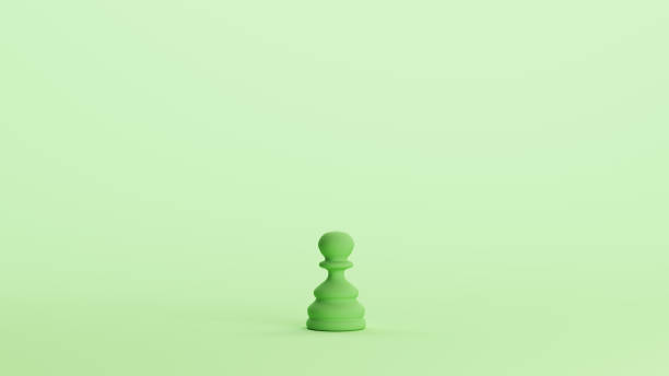 istock Green chess piece pawn strategy game competition challenge mint background 2154331435