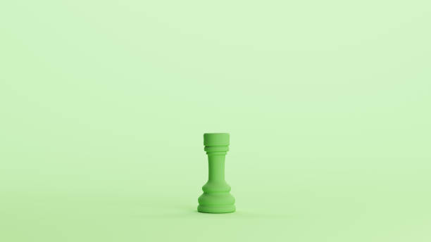 istock Green chess piece castle strategy game competition challenge mint background 2154331441