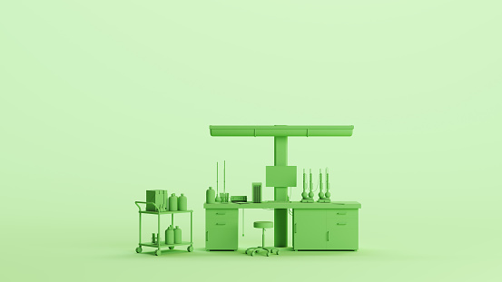 Green Lab Room Green Laboratory Equipment Science Lab Research Modern Workplace Mint ...