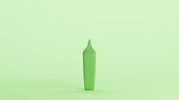 istock Green highlighter felt tip pen soft tones mint background 2154333807