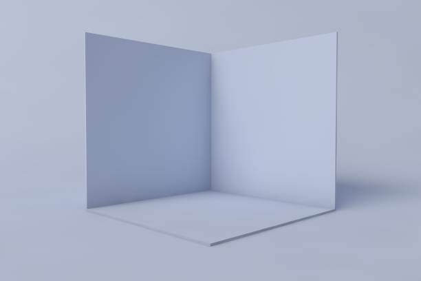 istock Cube box or corner room interior cross section. green empty geometric square 3D blank box template 2154339474