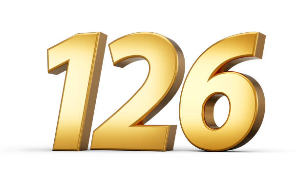 istock 3d number 126 one hundred twenty six one Gold text isolated on white background with reflection 3d illustration 2154343513